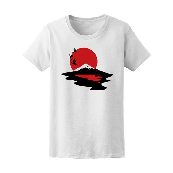 Japanese Landscape Cranes Fuji Tee Women's -Image by Shutterstock
