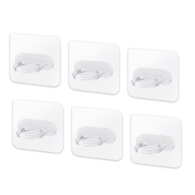 Wosthever Perchas para abrigos de pared, ganchos autoadhesivos para ducha de 2kg, soportes colgantes de plástico, organizadores de puerta de Almacenamiento y organización del hogar 6 piezas