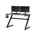 thumbnail image 1 of SD Studio Designs Gaming Zone PC Gamer Computer Desk with , Charging Station and Headphone Hook, Black Metal Legs/Racing Silver Top, 1 of 9