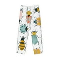 thumbnail image 6 of Uemuo Colorful Insects Pattern Men's Wide Leg Palazzo Lounge Pants with Pockets Light Weight Loose Comfy Casual Pajama Pants-Medium, 6 of 9