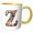 Yellow/White, variant on 3drose, Boho Floral Monogram Initial Z, 15oz Two-tone Yellow Mug