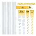 thumbnail image 6 of Simple Cord 150-in Cord Hider Kit, 6-Pack 25-inch Wall-Mounted Cable Management Covers, White, 6 of 14