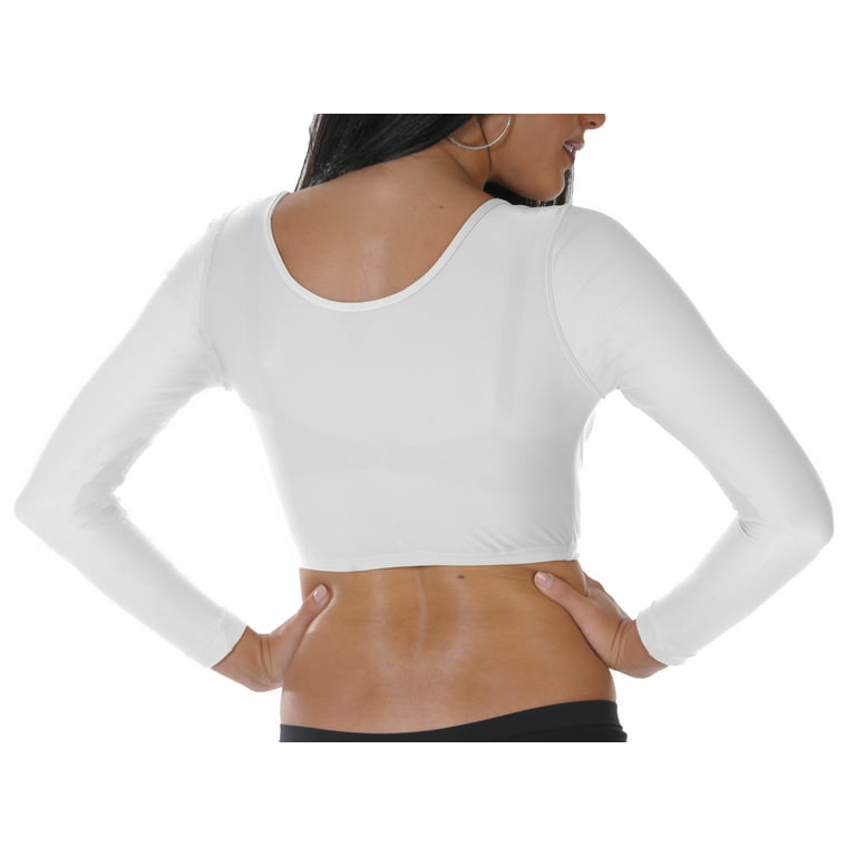 Your Contour White Bolero Long Sleeve ARM Shapewear Tank, Slimming Arm  Shaper Crop Top, Cami Shaper with Long Sleeve