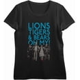 thumbnail image 3 of Wizard Of Oz Lions Tigers & Bears Oh My
 Women's Black Crew Neck Short Sleeve Crop Tee-XL, 3 of 4