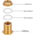 thumbnail image 3 of 2 Pieces Water Tank Connector 3/4 Inch Premium Brass Rain Barrel Feed-Through + 2X Rubber Seals Rain Barrel, 3 of 5