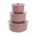 thumbnail image 5 of 3-Piece Wheat Straw Nesting Bowls with Lids Leak-Proof Microwave and Freezer Safe Set in Gray Pink Blue White, 5 of 8