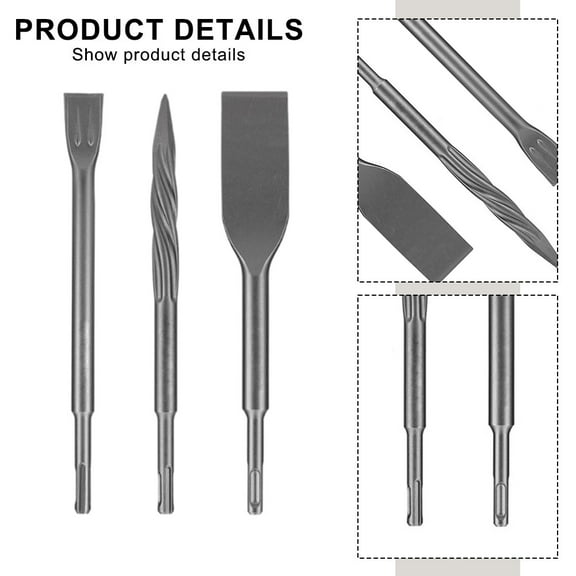 3pcs Electric hammer Chisel Set For Tile Concrete Stone Rotary Hammer Drill