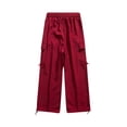 thumbnail image 3 of Parachute Pants For Men Casual Baggy Cargo Pants Streetwear Y2k Drawstring Hiking Climbing Trousers With Pockets, 3 of 3