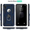 thumbnail image 2 of Phone Case for iPhone Xs Max,[ Military Grade ] 15ft. Drop Tested Protective Case with Magnetic Car Mount Ring Holder Stand Cover for iPhone Xs Max - Blue, 2 of 6