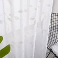 thumbnail image 5 of Sheer Curtains, Leaf Embroidery Sheer Window Curtains Faux Linen Textured Solid Grommet Voile Curtains for Living Room Bedroom, 52 x 84 Inch, White,2 Panels, 5 of 7