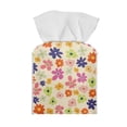 thumbnail image 2 of Psesaysky PU Leather Tissue Box Cover Square Waterproof Tissue Box Holder with Metal Button for Car, Bathroom, Kitchen (Colorful Floral), 2 of 7