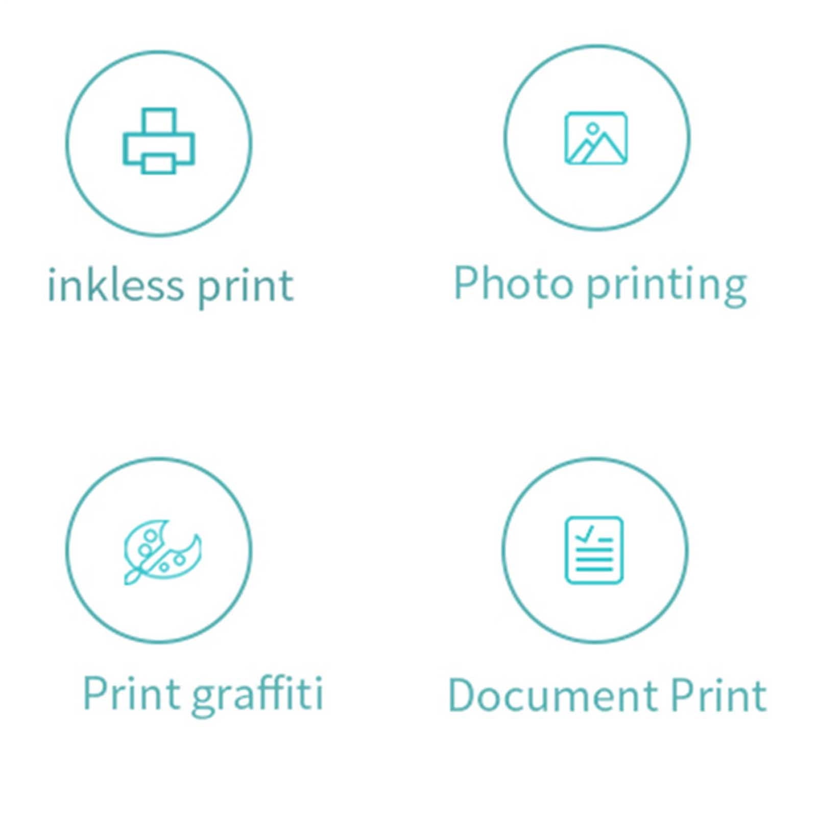 YUNAFFT Mini Printers,Wireless Bluetooth Pocket Thermal Printers,Sticker Printe-r,Portable Notes Picture Printers Study Home Office Receipt Paper Printers IOS&Android,thermal printe-r no ink printing