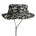thumbnail image 2 of Shenmeida Outdoor Summer Unisex Wide Brim Fasten String Boonie Hat Sun Cap Jungle Headwear for Men Women, 2 of 4