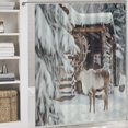 thumbnail image 5 of Christmas Elk Theme 4Pcs Shower Curtain Set Shower Curtain Set with Carpet Bath Mat, 5 of 8