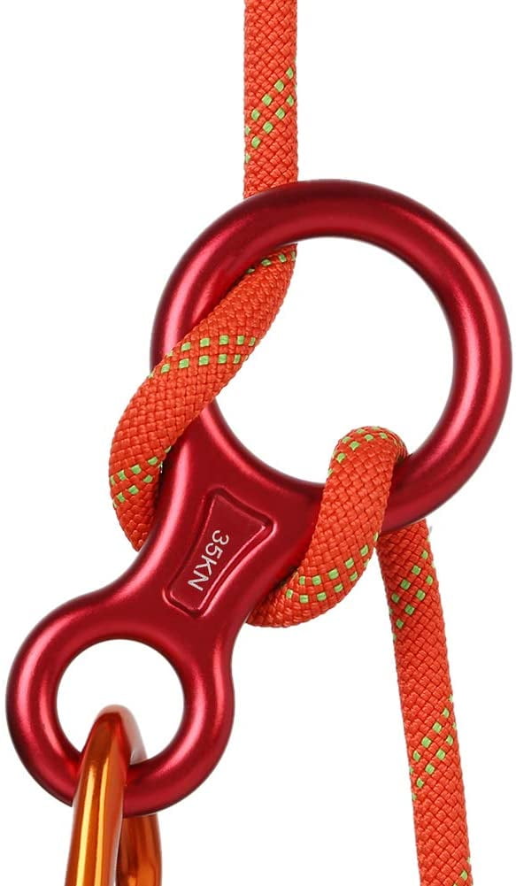 35 KN Climbing Rescue Figure 8 Descender Rigging Plate Heavy Duty & Large &  High Strength Rappel Device Equipment for Rappelling, Belaying, Tree 