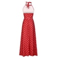 thumbnail image 5 of Summer Dresses for Women Neck Polka Dot Printed Sleeveless Long Maxi Dress Ladies Casual Beach Sun Dresses, 5 of 8