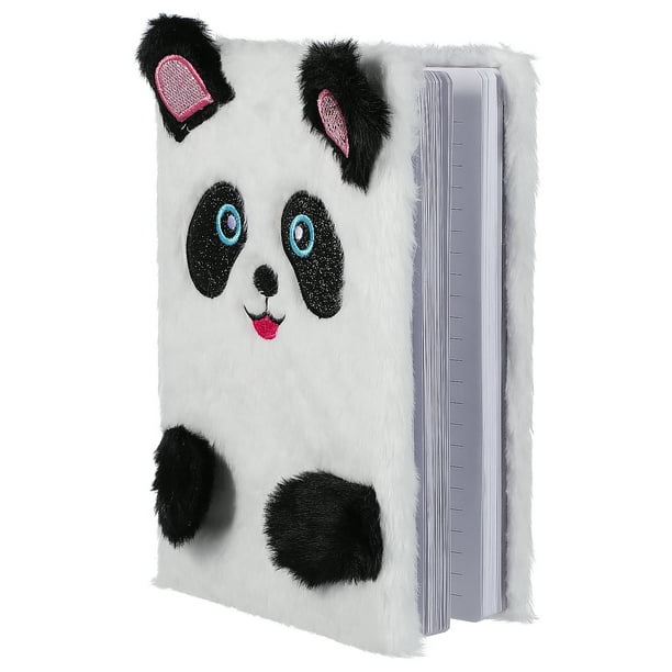 Cuaderno de peluche para niñas con diseño de panda (álbum de peluche)
