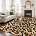 thumbnail image 3 of Area Rug 60×96in, Abstract Leopard Print Floor Carpet Living Room Rug, Brown Animal Spots Non-Slip Welcome Mat Indoor Rugs for Bedroom Dining Room, 3 of 9