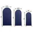 thumbnail image 4 of BalsaCircle 3 Fitted Navy Blue Matte Spandex Round Top Wedding Arch Backdrop Stand Covers Set Party, 4 of 8
