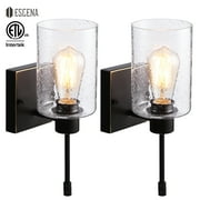 ESCENA 2-Pack Seedy Bubble Glass Wall Sconce for Entrance, Hallway, Living Room, Indoor Vintage Vanity Lights, 40W Bulbs Included