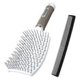 thumbnail image 3 of Peine de madera de dientes anchos para desenredar el cabello rizado con acabado antiestático y masajeador del cuero cabelludo., 3 of 4