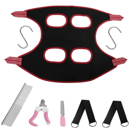 Pet Grooming Hammocks ,Restraint Bag ,with two hooks ,Hammock Helper for Small Medium Dogs Trimming ,Cat Nails Clipping Assistant ,Pet Supplies Black