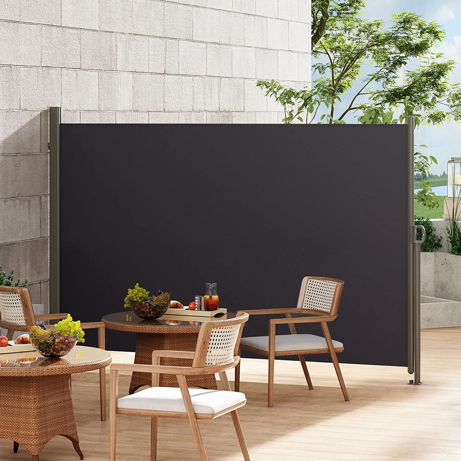 Soges Retractable Side Awning 118" x 79" Patio Side Awning Sun Shade