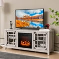 thumbnail image 2 of Costway 58 Inches Fireplace TV Stand for TVs up to 65 Inches with 1400W Electric Fireplace Natural, 2 of 10