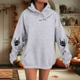 thumbnail image 2 of XIAONU Womens Hoodies Halloween Skeleton Print Drawstring Hoodie With Kangaroo Pocket Baggy Long Sleeve Pullover Hooded Sweatshirt, 2 of 4