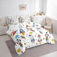 thumbnail image 3 of jejeloiu Cartoon Rocket Pattern 7-Piece Bedding Comforter Set,Colorful Stars Print King Bedding Sets For Boys Kids Reversible, 3 of 8