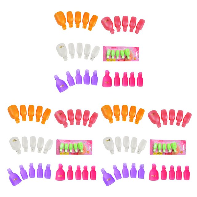 Soidarity Juego de 5 uds. De tapas para remojo de dedos del pie, Clip de plástico colorido, quitaesmalte de Gel UV, envoltura para manicura, Kit de Rosa roja 3piezas Soidarity CBP047647