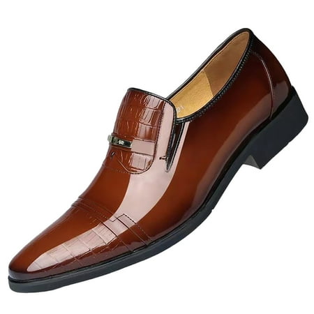 Rrunsv Men S Shoes Men S Classic Oxfords Formal Business Shoes Lace Up Dress Shoes Brown 46
