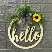 Morttic Garland Letter Printed Hollow Design Wood Easter Welcome Hanging Sign for Easter