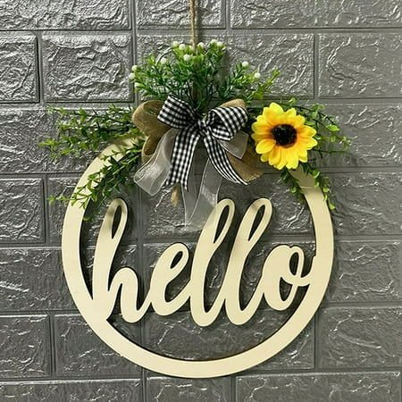 Morttic Garland Letter Printed Hollow Design Wood Easter Welcome Hanging Sign for Easter