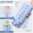 thumbnail image 4 of Half Gallon/64 oz Glass Water Bottles with Straw and Lid,Motivational Water Jug with Time Marker Reminder and Silicone Sleeve,100% Leakproof BPA Free Fitness Sports Large Bottle-Light Blue, 4 of 6
