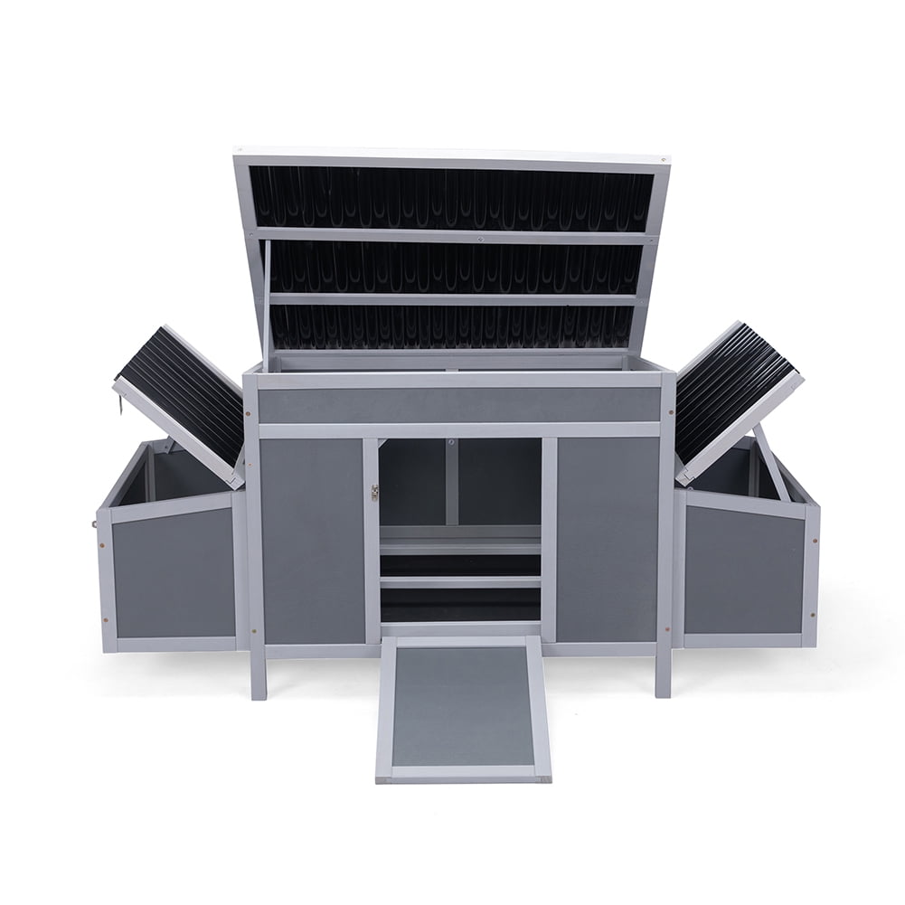 Kadyn Indoor Weatherproof Rabbit Hutch Duck Cage , Durable Assembled Wooden Outdoor Large Chicken Coop with Nesting Boxes, Comfortable Hen House, Gray and Black Kadyn Indoor Weatherproof Rabbit Hutch Duck Cage , Durable Assembled Wooden Outdoor Large Chicken Coop with Nesting Boxes, Comfortable Hen House, Gray and Black