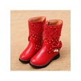 thumbnail image 3 of Gomelly Mid Calf Boots Girls Side Zip Snow Boot Winter Shoes Red 10C, 3 of 9