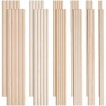 60Pcs 3/4/5/6/8/10mm Dowel Rods Wood Sticks 9.8 Inch Assorted Sizes Unfinished Dowel Round Beach Wood Dowels Hardwood Dowel Rod