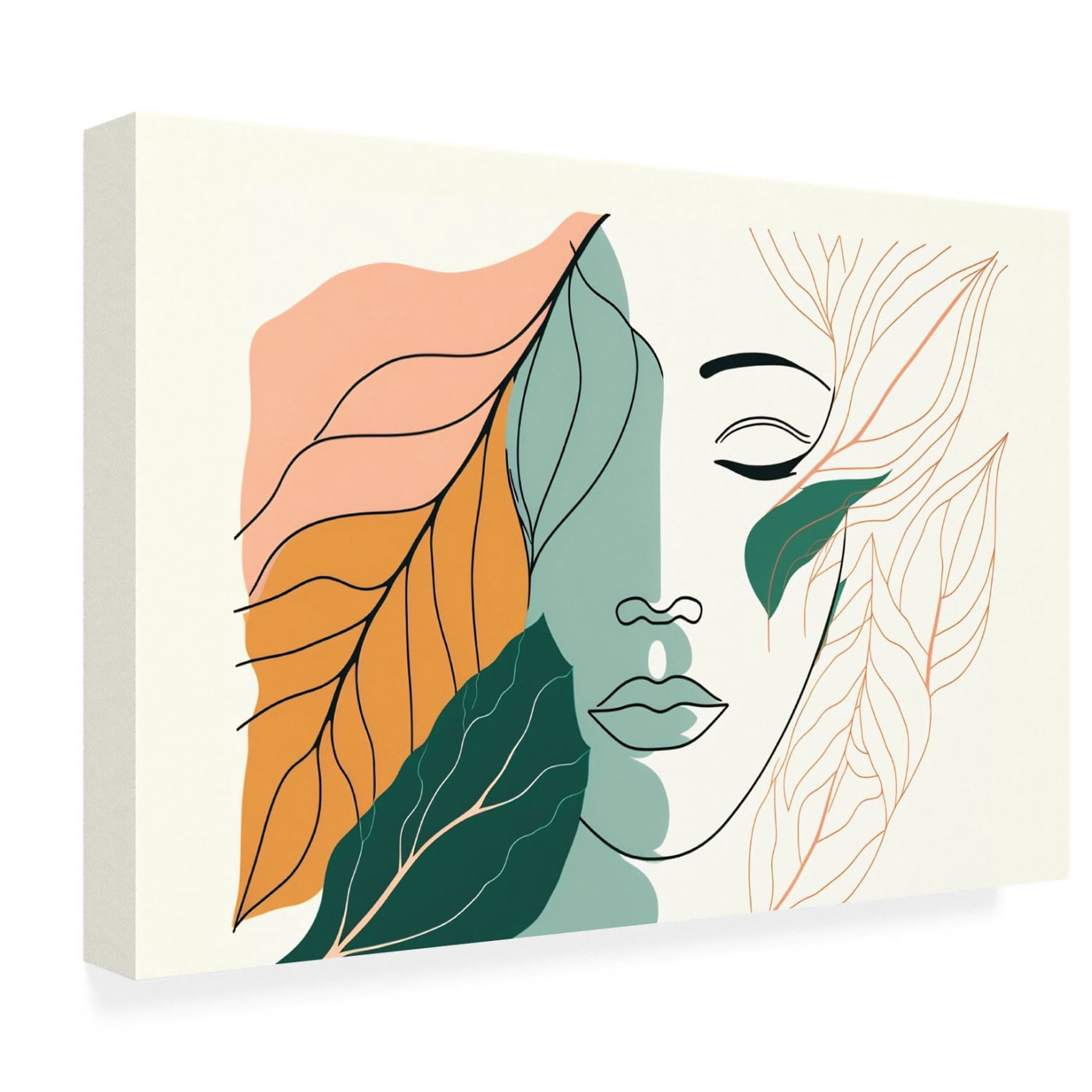 Canvas Wall Art - Ray Heere 'Botanical Minimalism Portraits 3' Wall Art for Living Room, Bedroom, or Office Décor by Trademark Fine Art - 19 x 12 Inches