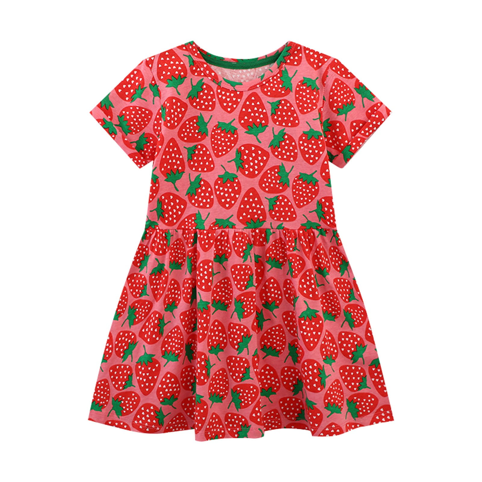 Big Kid Girl Dress Girls Size 6 Dresses Summer New Children s Clothing Skirt Wind Girl Strawberry Dress Knitted Cotton Cartoon Girls