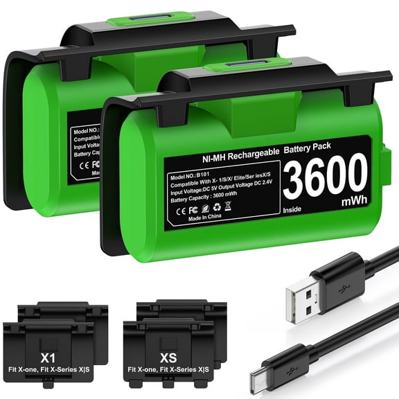 Rechargeable Battery Pack for Xbox Series X Controller,2*3600mWh Controller Battery Pack for Xbox Series S,Xbox One Accessories
