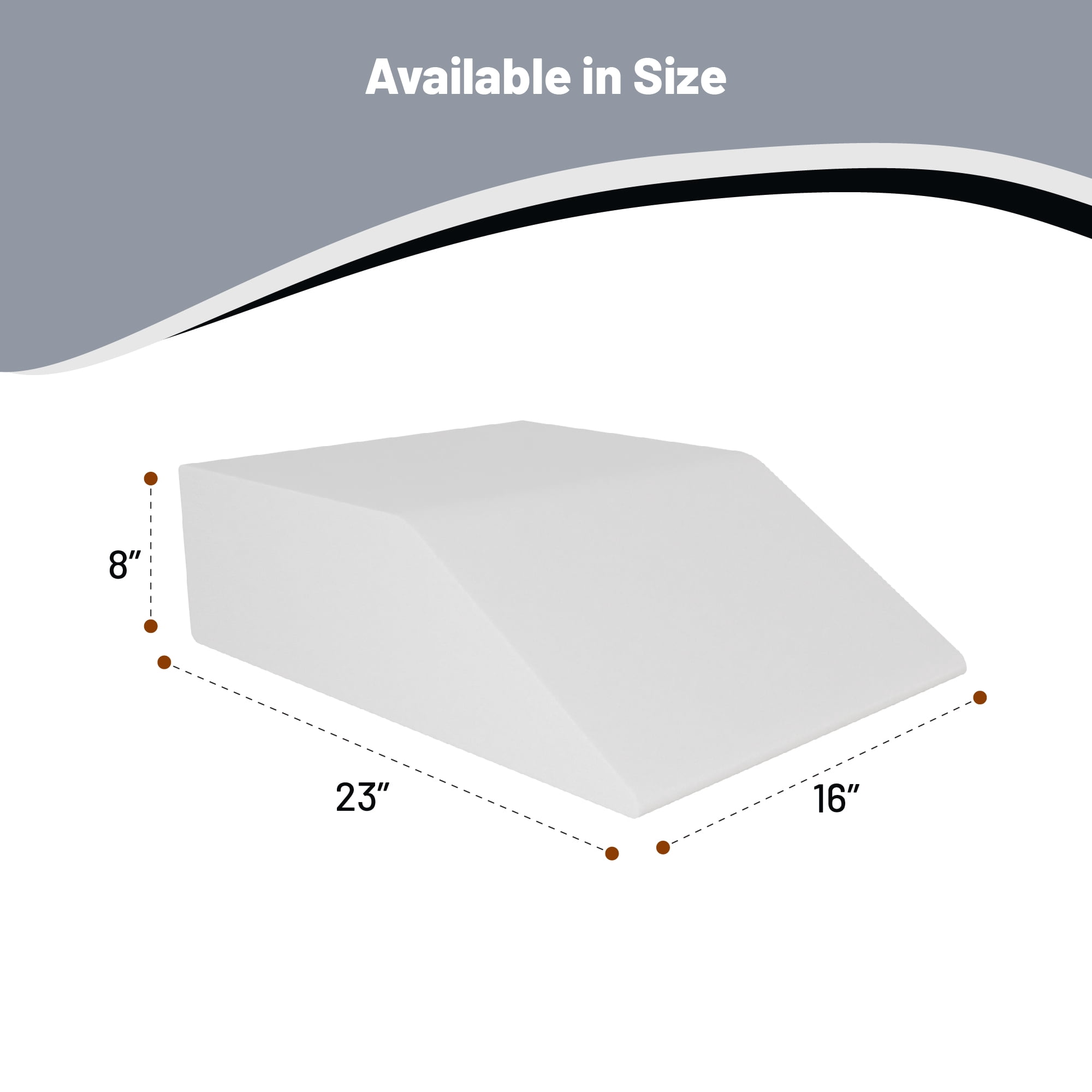 Continental Sleep - Leg Pillow , Foam Wedge- Improves Blood Circulation, Relieves, 21" x 23" x 7", White