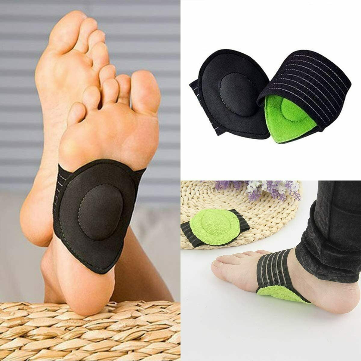 1 Pair Foot Support Cushioned Arch Helps Decrease Plantar Fasciitis Pain Insoles 