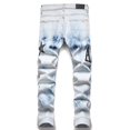 AMIRI Jeans Men's Designer Straight Slim Spliced Jeans Comfortable