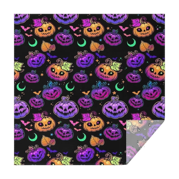 Neon Halloween Pumpkin Pattern Square Tablecloth,Waterproof Square Table Cover,Wipeable Spillproof Washable Table Cover for Home Kitchen Party Decor 42"X42"(107x107cm)