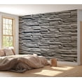 thumbnail image 5 of Tiptophomedecor Background & Patterns Wallpaper Wall Mural - Grey Stone Wall, 5 of 7