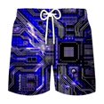 thumbnail image 2 of 3D Printing Electronic Chip Short Pants Men Summer Beach Shorts Cool Street Circuit Board Graphic Swimsuit Gym Surf Swim Trunks, 2 of 5