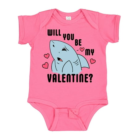 

Inktastic Will You Be My Valentine with Sad Shark Gift Baby Boy or Baby Girl Bodysuit