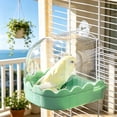 thumbnail image 4 of FastXmas Bird Cage Bath Hanging Parrot Bath Tub Water Shower Food Feeder Holder Tray Bird Bath Supplies for Small Birds Canary Budgies Cockatiel Lovebirds (Green), 4 of 6