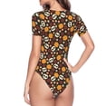thumbnail image 4 of Daiia Skulls print Women's Crew Neck Short Sleeve Bodysuit Fashion Tops Fit Casual Basic Extender Bodysuit-XX-Large, 4 of 9